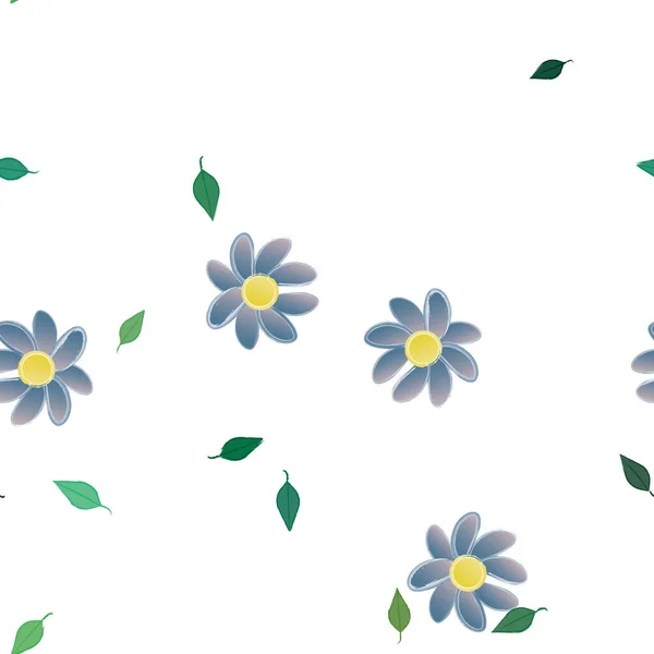 Composición Libre Con Flores Colores Simples Hojas Para Papel Pintado — Vector de stock