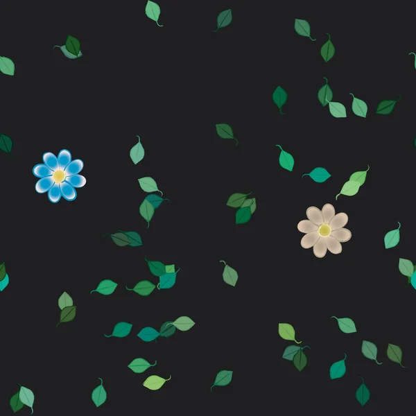 Gratis Compositie Met Eenvoudige Kleurrijke Bloemen Bladeren Voor Behang Vector — Stockvector