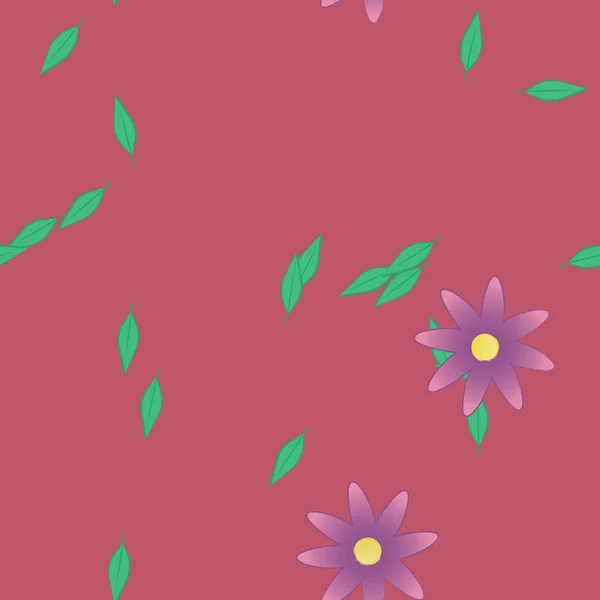 Composição Livre Com Flores Coloridas Simples Folhas Para Papel Parede — Vetor de Stock