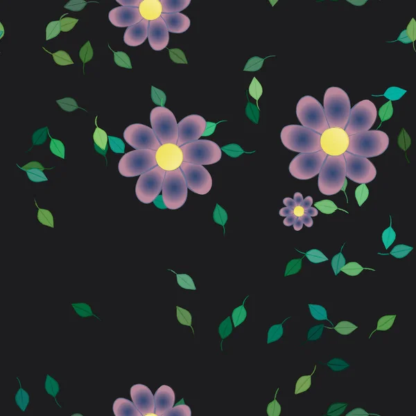 Composición Libre Con Flores Colores Simples Hojas Para Papel Pintado — Vector de stock