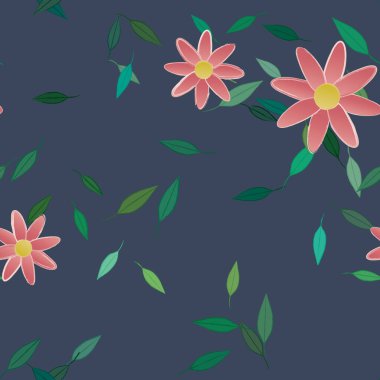 Çiçeksel süs vektör deseni. Kusursuz tasarım dokusu.