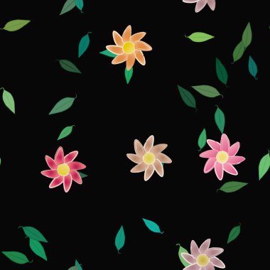 Çiçeksel süs vektör deseni. Kusursuz tasarım dokusu.