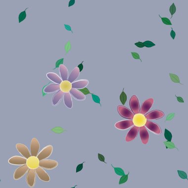 Çiçeksel süs vektör deseni. Kusursuz tasarım dokusu.