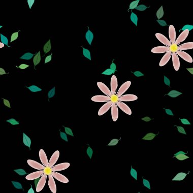 Çiçeksel süs vektör deseni. Kusursuz tasarım dokusu.