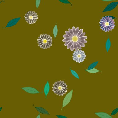 Çiçeksel süs vektör deseni. Kusursuz tasarım dokusu.