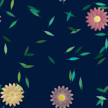 Çiçeksel süs vektör deseni. Kusursuz tasarım dokusu.