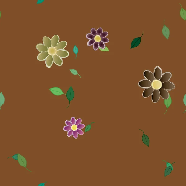 Flores Patrón Sin Costura Vector Ilustración — Archivo Imágenes Vectoriales