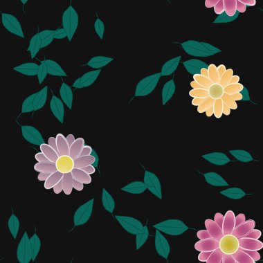 Çiçeksel süs vektör deseni. Kusursuz tasarım dokusu.