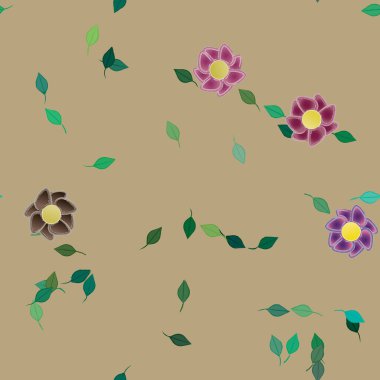 Çiçeksel süs vektör deseni. Kusursuz tasarım dokusu.