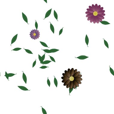 Çiçeksel süs vektör deseni. Kusursuz tasarım dokusu.