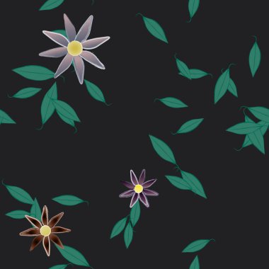 Çiçeksel süs vektör deseni. Kusursuz tasarım dokusu.