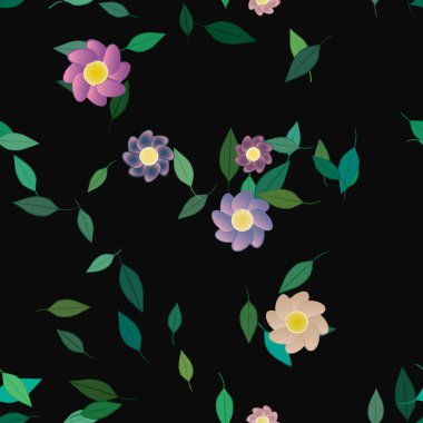 Çiçeksel süs vektör deseni. Kusursuz tasarım dokusu.