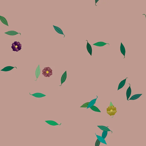 Composición Diseño Con Flores Hojas Simples Ilustración Vectorial — Vector de stock