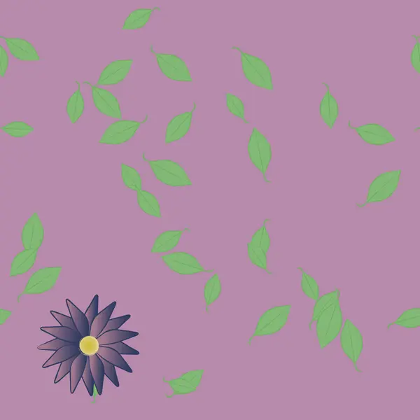 Composition Design Avec Fleurs Simples Feuilles Vertes Illustration Vectorielle — Image vectorielle