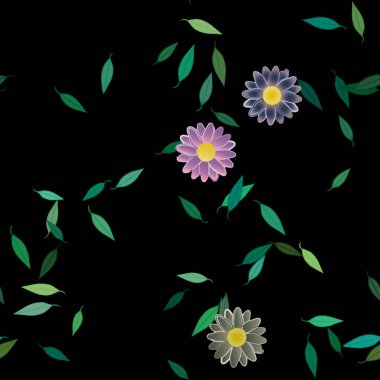 Çiçeksel süs vektör deseni. Kusursuz tasarım dokusu.