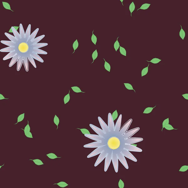 Composition Design Avec Fleurs Feuilles Simples Illustration Vectorielle — Image vectorielle