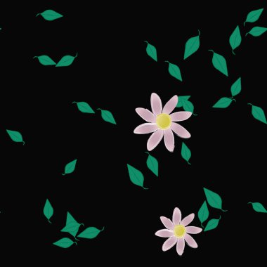 Çiçekler pürüzsüz desen, vektör çizimi