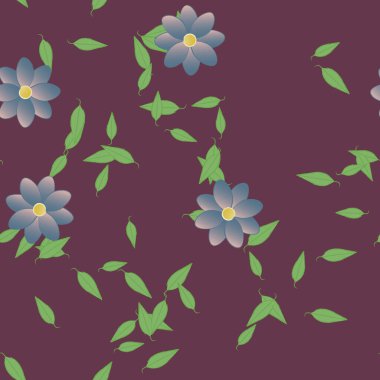 Çiçekler pürüzsüz desen, vektör çizimi