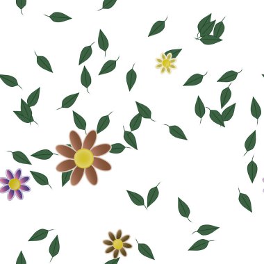 Çiçekler pürüzsüz desen, vektör çizimi