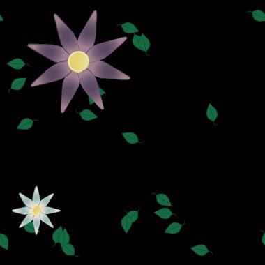 Çiçekler pürüzsüz desen, vektör çizimi