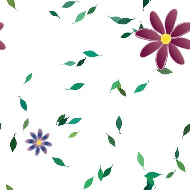 Çiçekler pürüzsüz desen, vektör çizimi