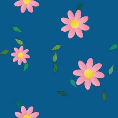 Çiçekler pürüzsüz desen, vektör çizimi