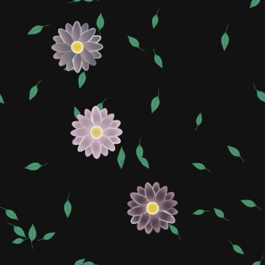 Çiçekler pürüzsüz desen, vektör çizimi