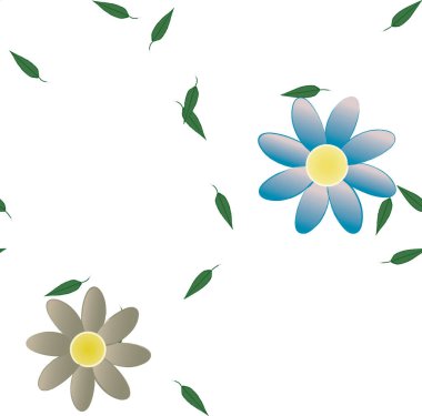 Çiçekler pürüzsüz desen, vektör çizimi