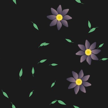 Çiçekler pürüzsüz desen, vektör çizimi