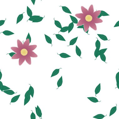 Çiçekler pürüzsüz desen, vektör çizimi