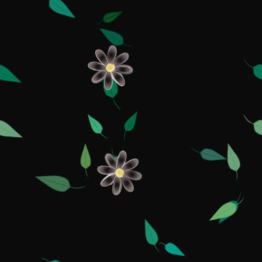 Çiçekler pürüzsüz desen, vektör çizimi