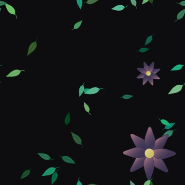 Çiçekler pürüzsüz desen, vektör çizimi