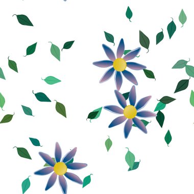 Çiçekler pürüzsüz desen, vektör çizimi