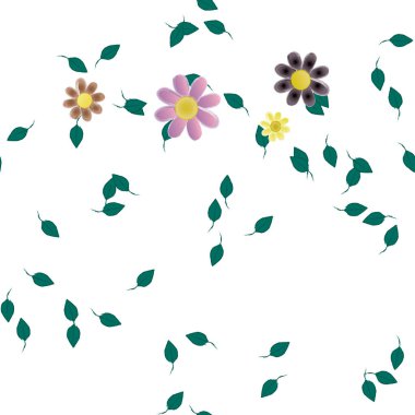 Çiçekler pürüzsüz desen, vektör çizimi