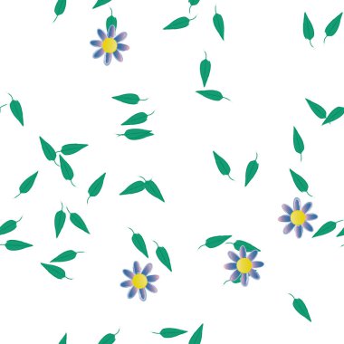 Çiçekler pürüzsüz desen, vektör çizimi