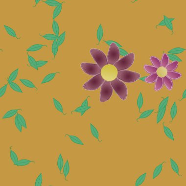 Çiçekler pürüzsüz desen, vektör çizimi