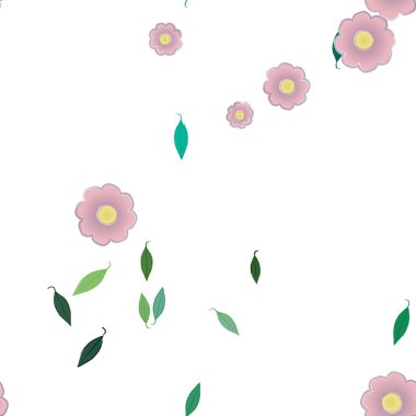 Çiçekler pürüzsüz desen, vektör çizimi