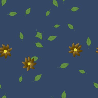 Çiçekler pürüzsüz desen, vektör çizimi