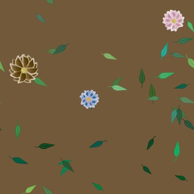 Çiçekler pürüzsüz desen, vektör çizimi