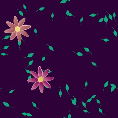 Çiçekler pürüzsüz desen, vektör çizimi