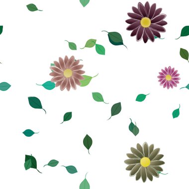 Çiçekler pürüzsüz desen, vektör çizimi