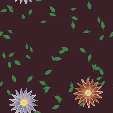 Çiçekler pürüzsüz desen, vektör çizimi