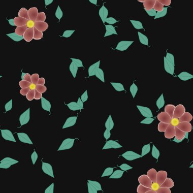 Çiçekler pürüzsüz desen, vektör çizimi