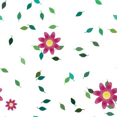 Çiçekler pürüzsüz desen, vektör çizimi