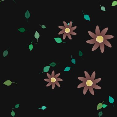 Çiçekler pürüzsüz desen, vektör çizimi