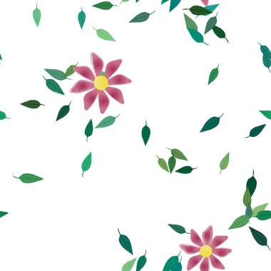 Çiçekler pürüzsüz desen, vektör çizimi