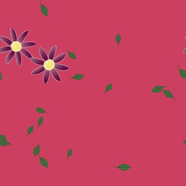 Çiçekler pürüzsüz desen, vektör çizimi