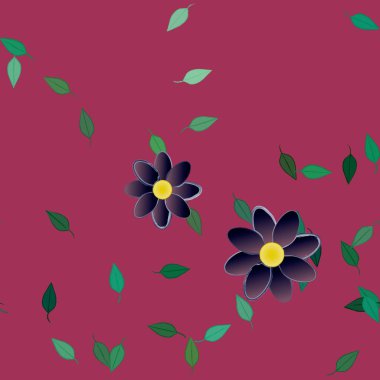 Çiçekler pürüzsüz desen, vektör çizimi