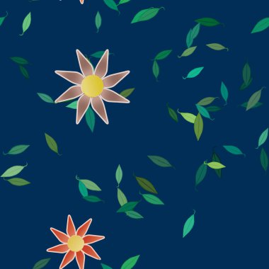 Çiçekler pürüzsüz desen, vektör çizimi