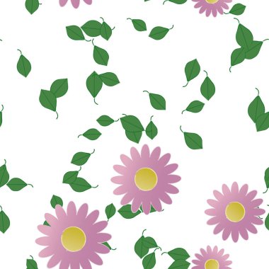 Çiçekler pürüzsüz desen, vektör çizimi